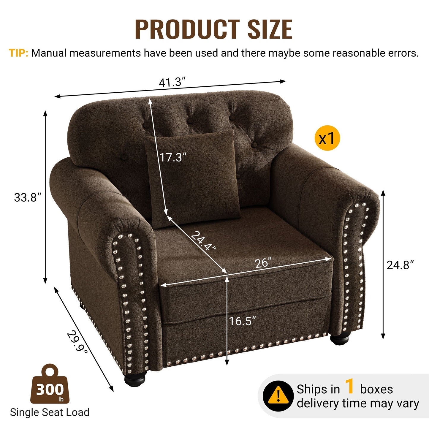 Upholstered Sofa with Nailhead and Rolled Arms