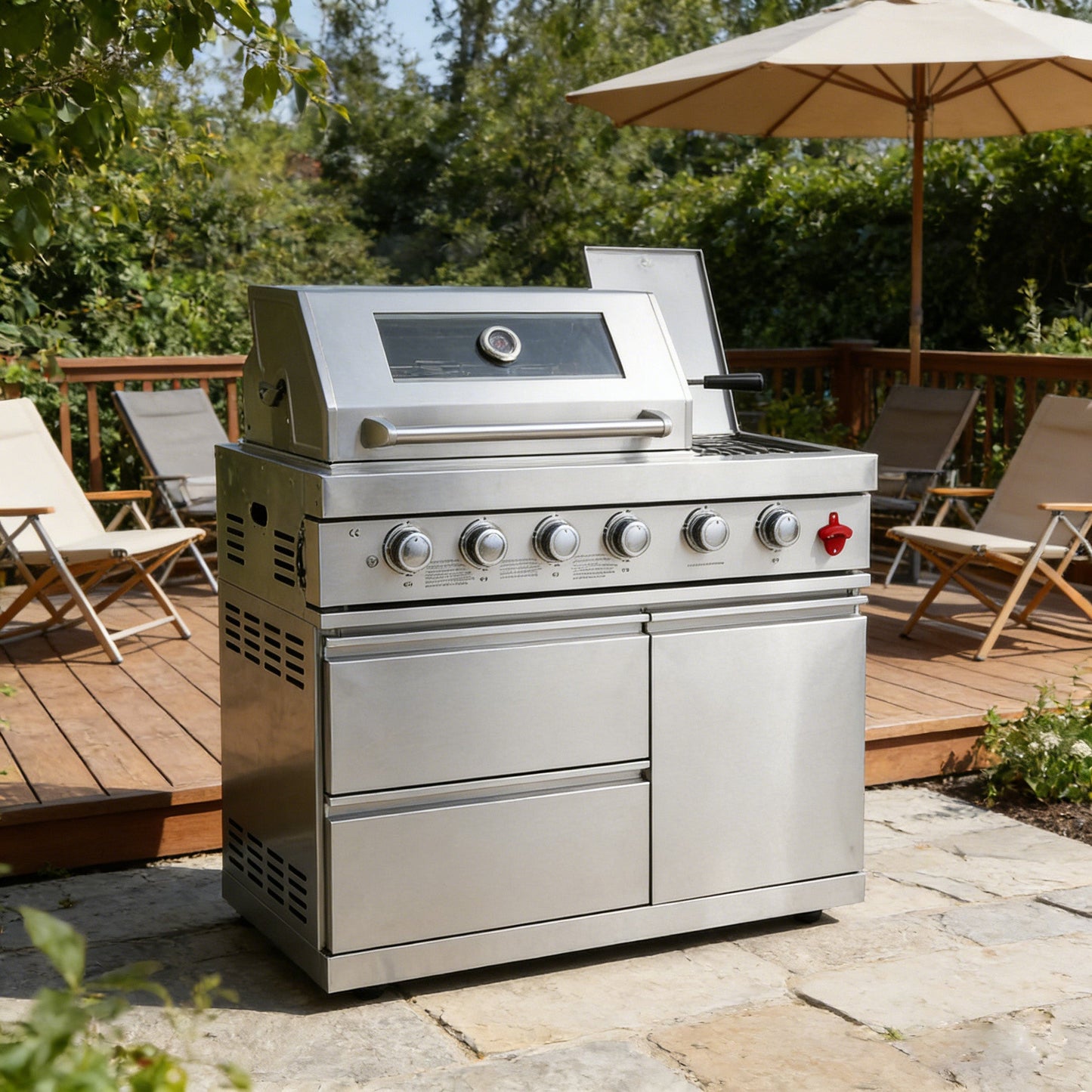 Deluxe 6 Burner Stainless Steel Outdoor Grill
