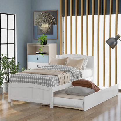Platform Bed and Headboard With Footboard Slats