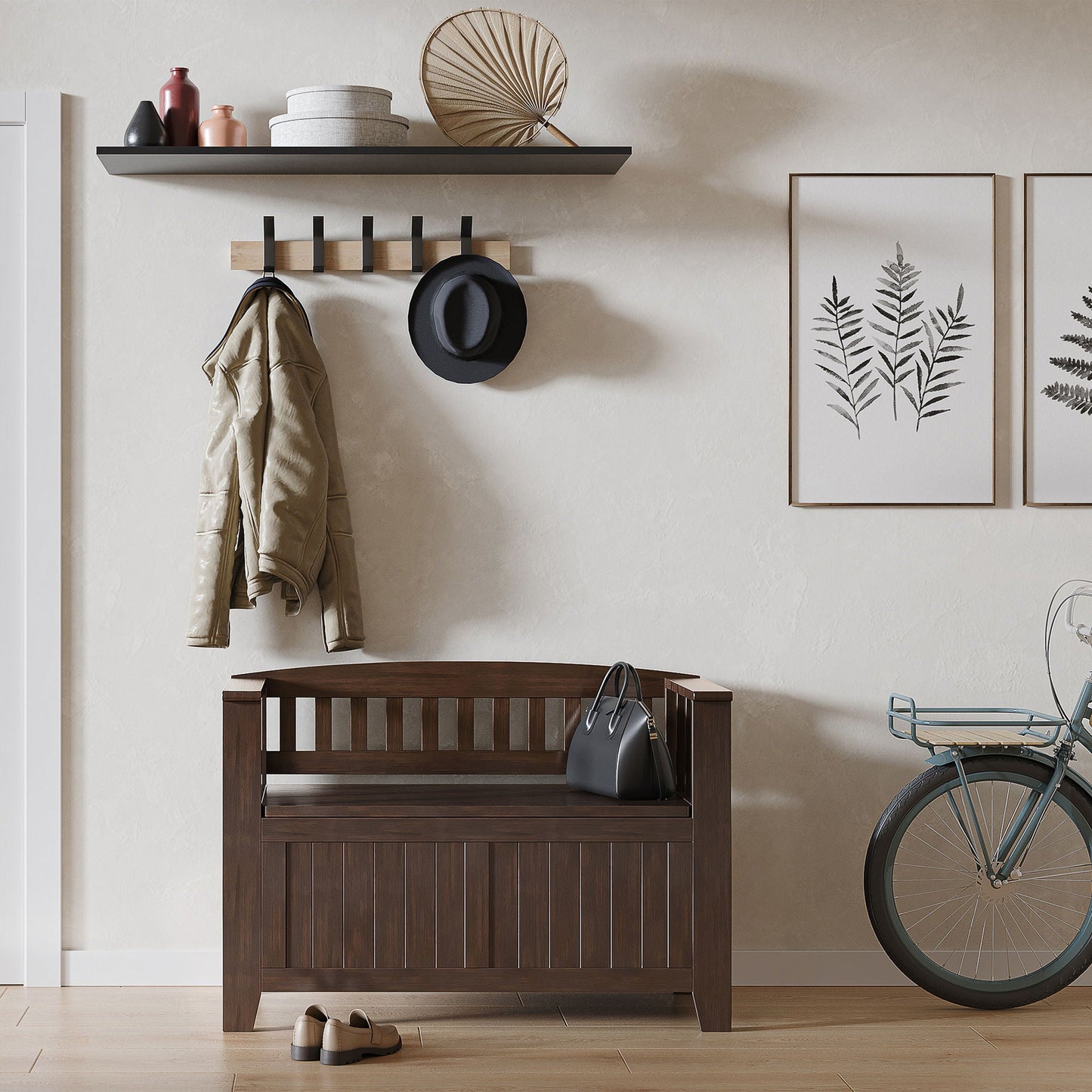 Acadian Entryway Storage Bench with Lift Lid