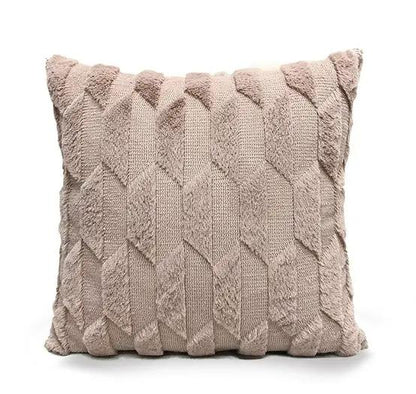 Plush Solid Color Sofa Pillowcase for Living Room