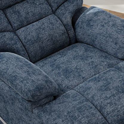 Swivel Glider Recliner blue textured fabric upholstery Unique Piece Furniture on Tampa Home & Garden Store