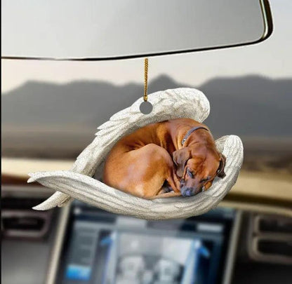 Car Pendant Sleeping Dog Angel Decor Hanging