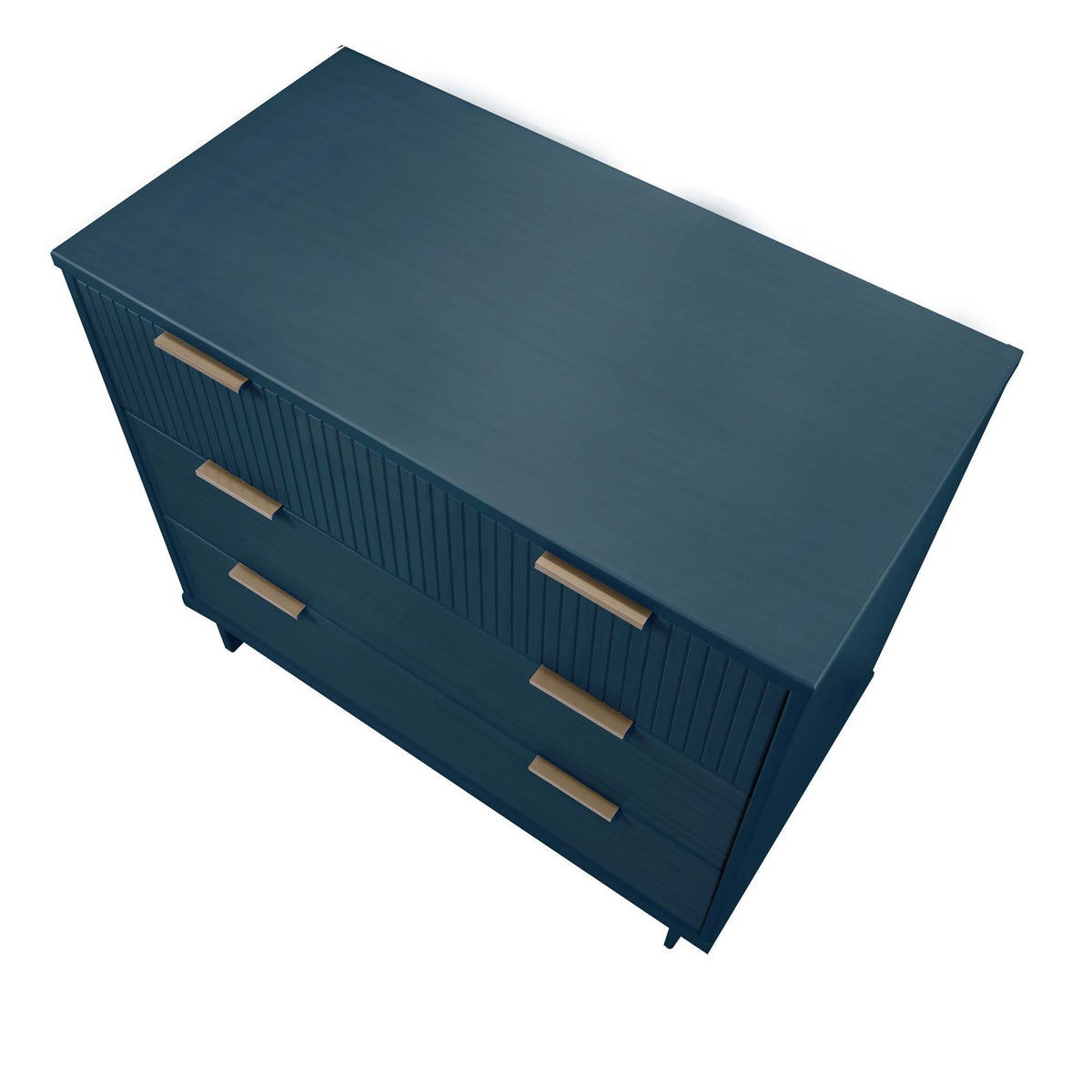 Solid Wood 3-Drawer Dresser with ribbed fronts in blue by HouseOfZazla on Tampa Home & Garden Store