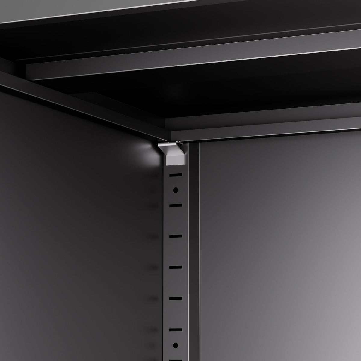 Steel garage storage cabinet with adjustable shelves in black metal on Tampa Home & Garden Store