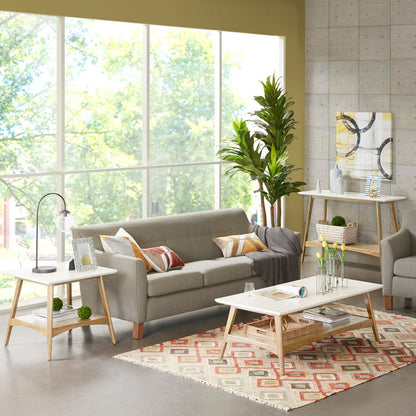 Modern Table With Extra Storage Coffee Table with Shelf white with wood legs HouseOfZazla on Tampa Home & Garden Store
