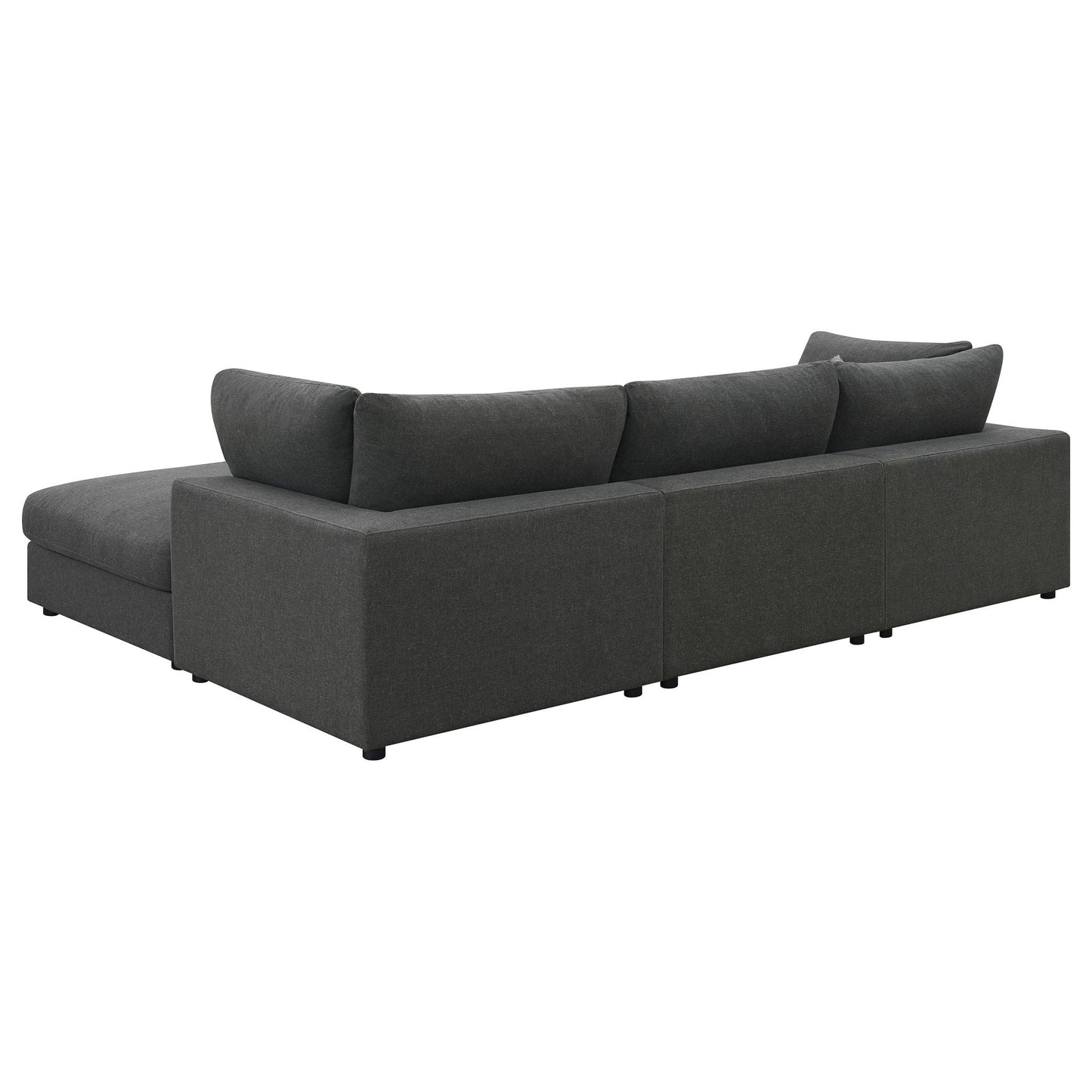 Rhette Upholstered Sectional 2-Piece Living Room Set in dark gray by HouseOfZazla on Tampa Home & Garden Store