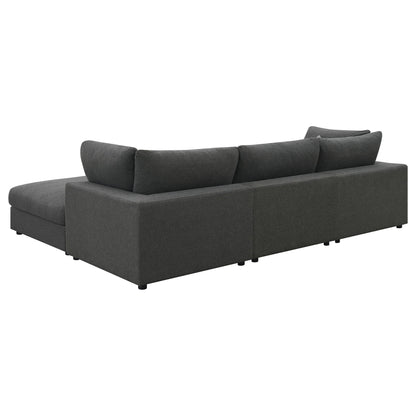 Rhette Upholstered Sectional 2-Piece Living Room Set in dark gray by HouseOfZazla on Tampa Home & Garden Store
