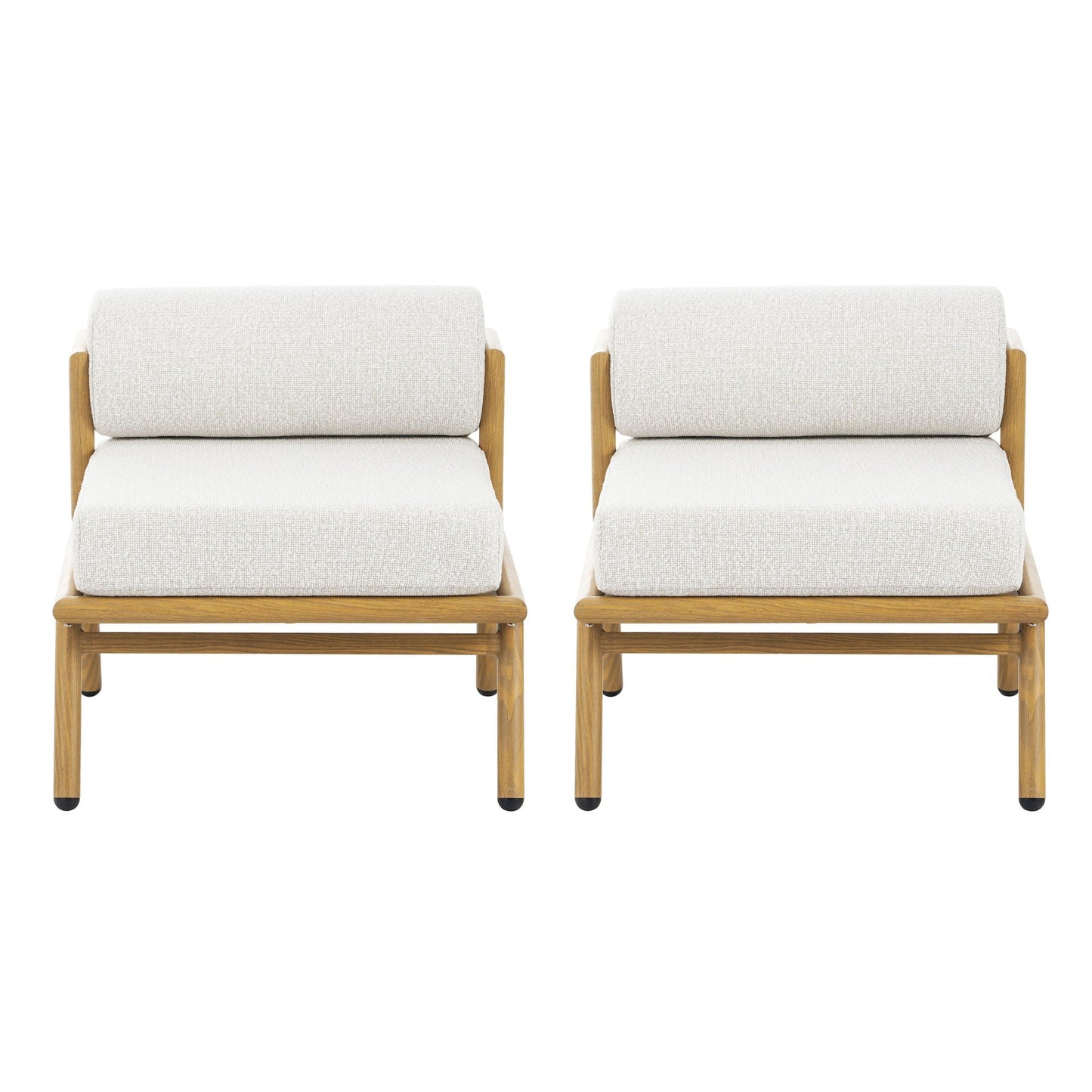 La Fiora iron club chairs set of 2 in off-white cushions with teak frame by HouseOfZazla on Tampa Home & Garden Store