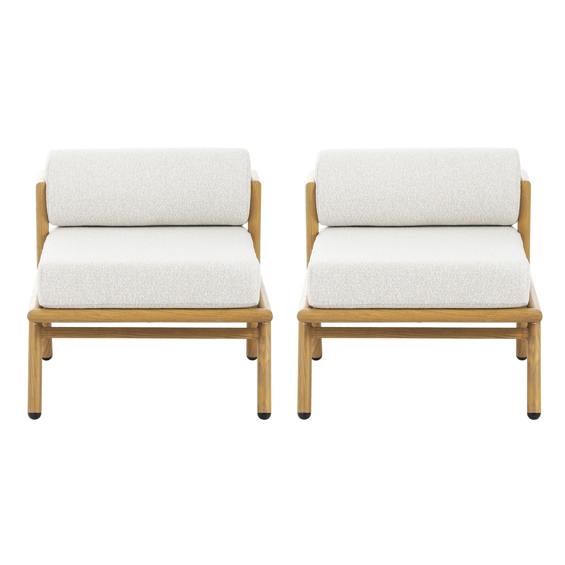 La Fiora iron club chairs set of 2 in off-white cushions with teak frame by HouseOfZazla on Tampa Home & Garden Store