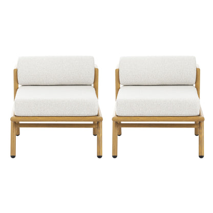 La Fiora iron club chairs set of 2 in off-white cushions with teak frame by HouseOfZazla on Tampa Home & Garden Store