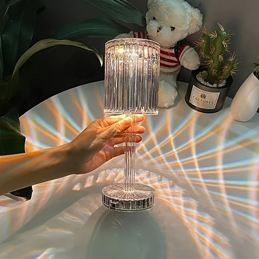 Crystal Touch Control Bedside Lamp – Dimmable USB LED Light with Rechargeable Battery - Tampa Home & Garden Store