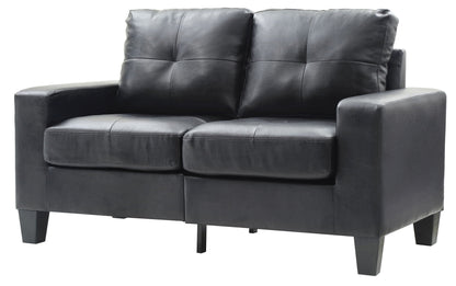 Track Arm Loveseat black leatherette with pocket coil comfort by HouseOfZazla on Tampa Home & Garden Store