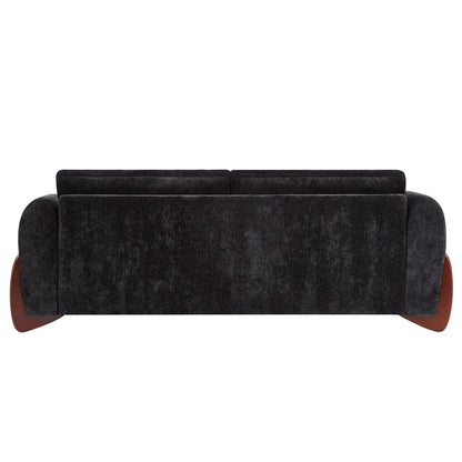 Chenille Sofa with Wooden Legs for a Modern Home