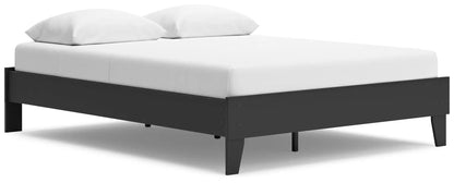 Socalle Platform Bed dark wood finish with white mattress by Unique Piece Furniture on Tampa Home & Garden Store
