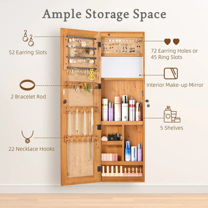 Wall Mounted Jewelry Armoire With Led Light