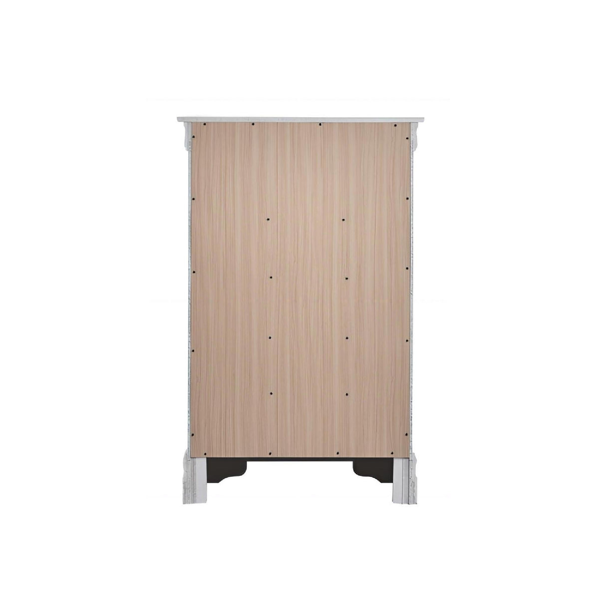 Embossed X Design Accent Chest by HouseOfZazla, wood panels with white trim on metal stand on Tampa Home & Garden Store