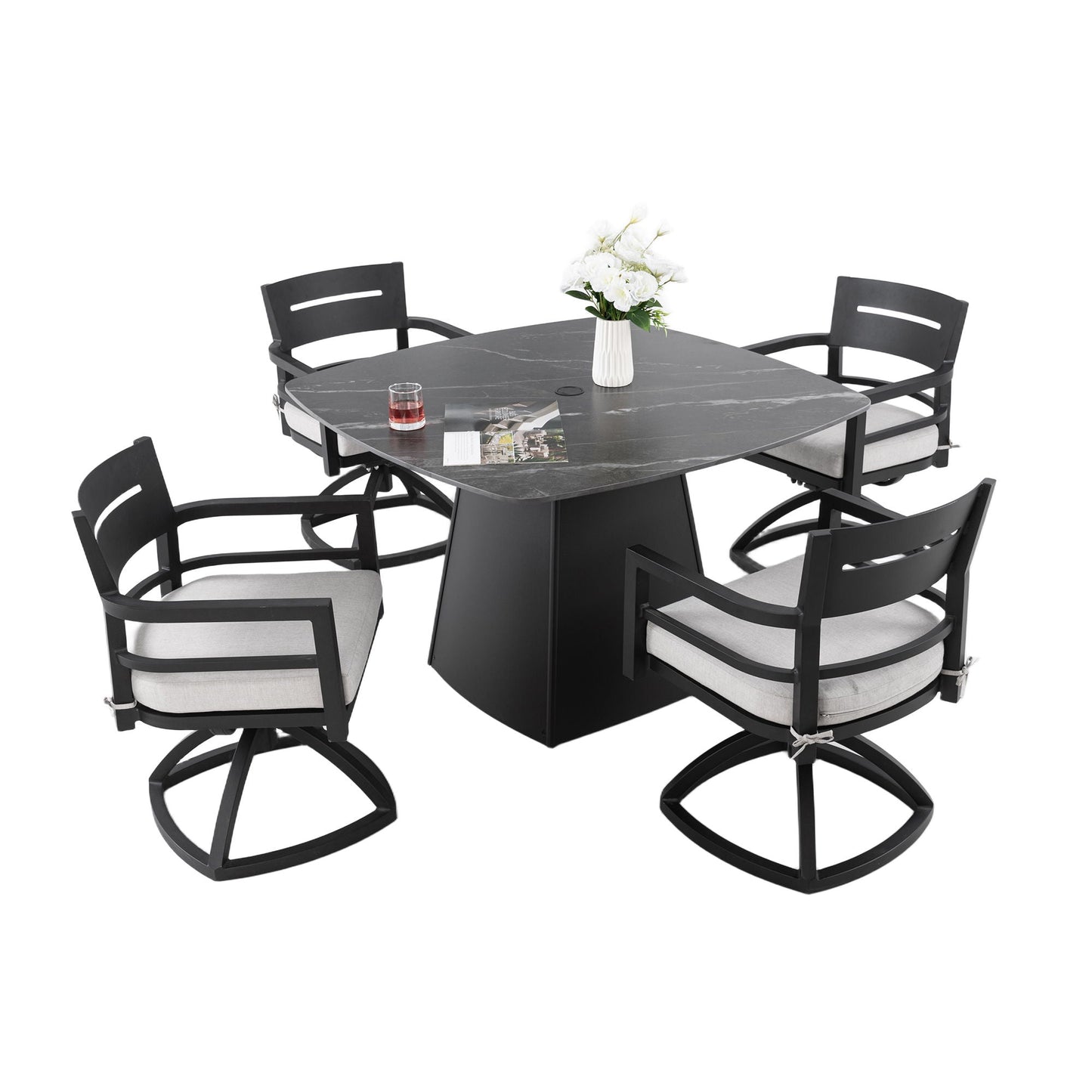 Outdoor Patio and Squircle Dining Table Set