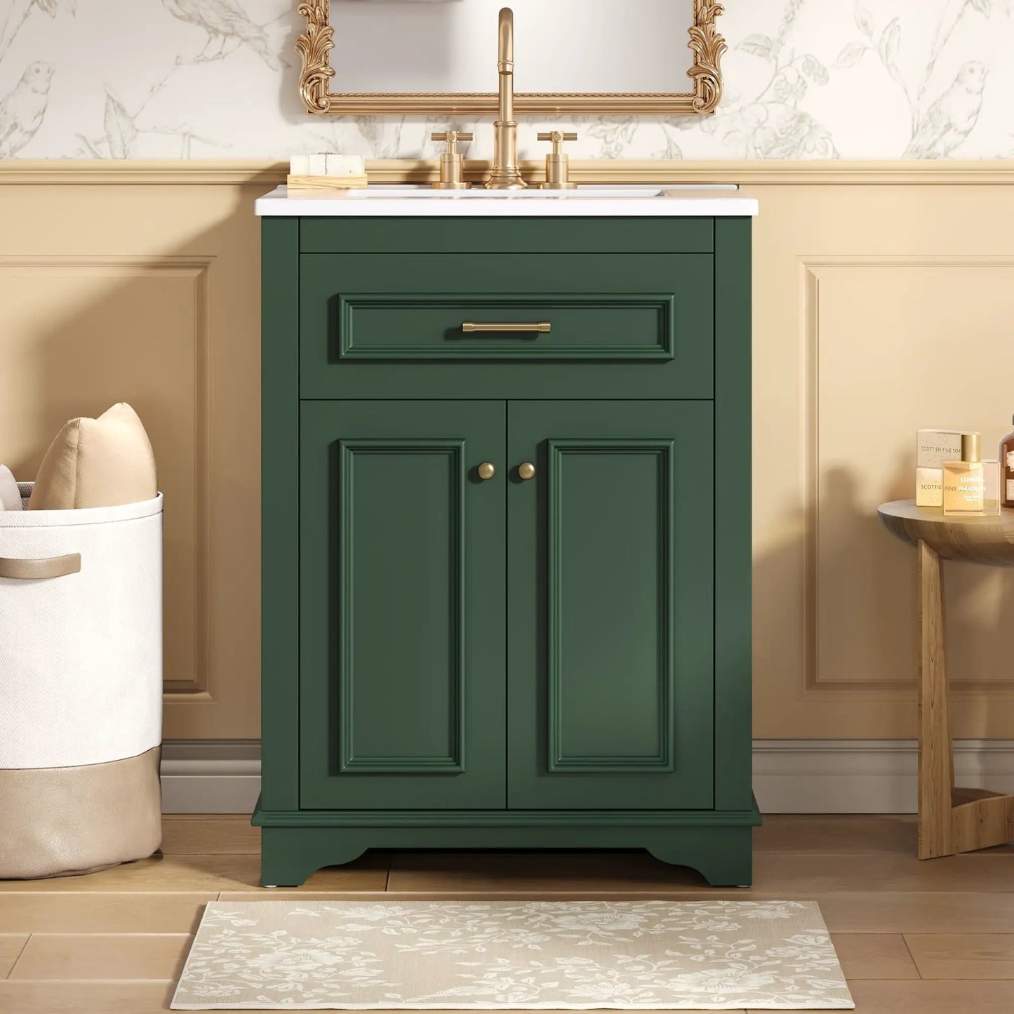 Bathroom Vanity With Integrated Sink and Cabinet