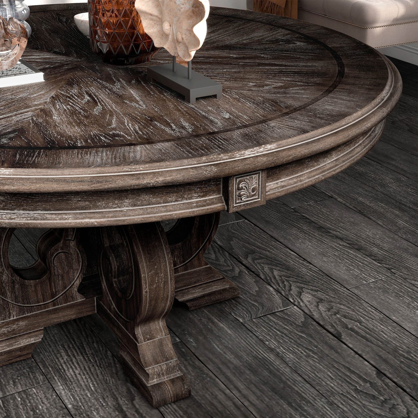 Round Dining Table With Pedestal Base Natural