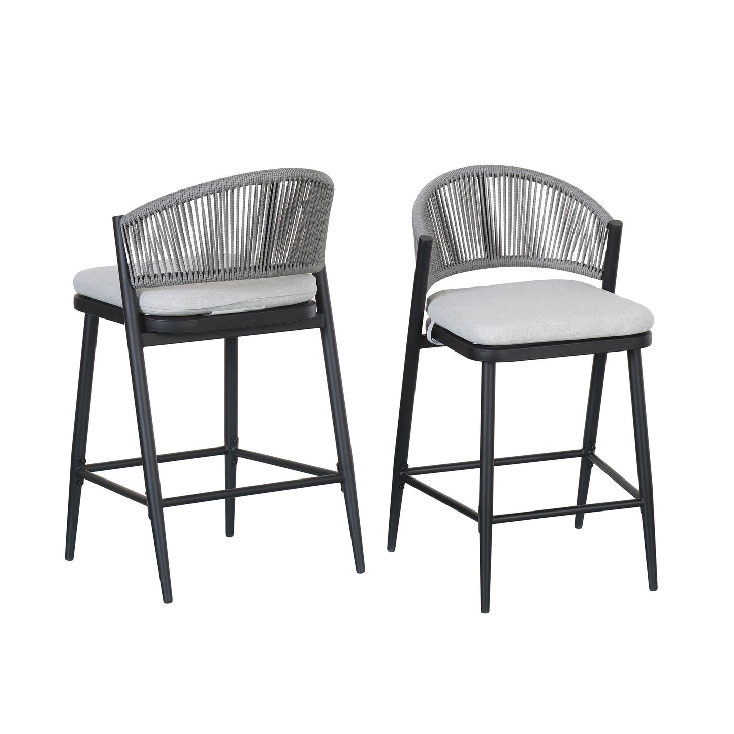 Outdoor Counter Stools with Wicker and Metal