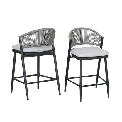 Outdoor Counter Stools with Wicker and Metal