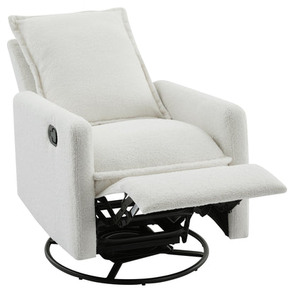 Cozy Swivel Glider Recliner Chair and Leg Rest