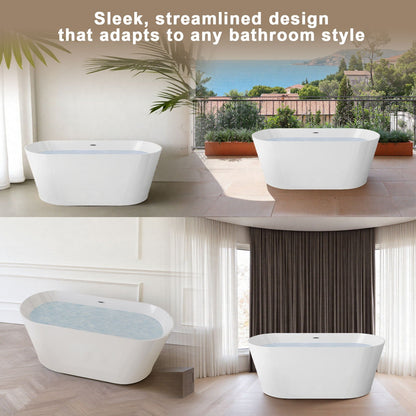 Glossy freestanding bathtub with toe-tap drain by HouseOfZazla; white acrylic, 4 units shown on Tampa Home & Garden Store