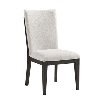 Soft upholstered dining chair with cushioned beige-brown seat and dark wood legs on Tampa Home & Garden Store