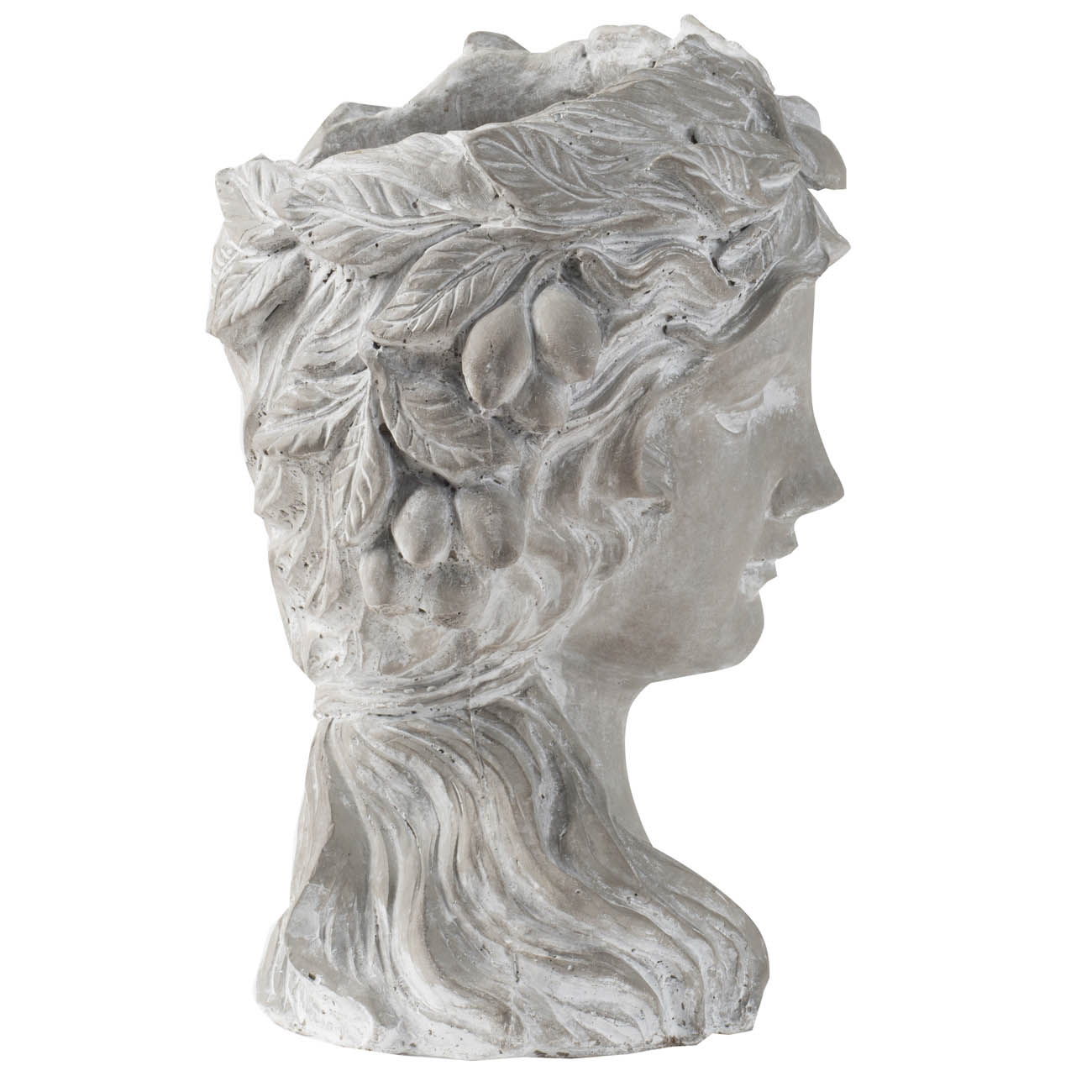 Cement bust wall planter gray with laurel leaf detail, indoor outdoor garden decor HouseOfZazla on Tampa Home & Garden Store