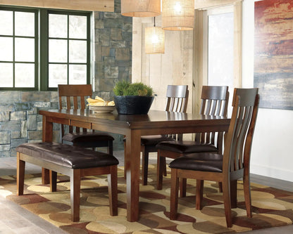 Ralene Upholstered Dining Bench in Medium Brown