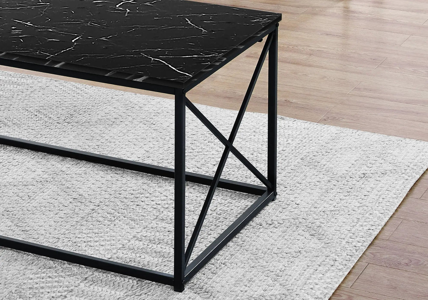 Table set black marble-look laminate tops on black metal frame; 3-piece by Unique Piece Furniture on Tampa Home & Garden Store