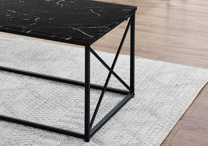 Table set black marble-look laminate tops on black metal frame; 3-piece by Unique Piece Furniture on Tampa Home & Garden Store