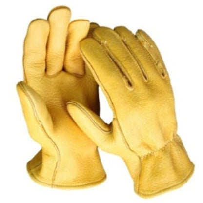 Churchill Elk Skin Leather Gloves unlined yellow safety gloves Rivendell Distribution pair on Tampa Home & Garden Store