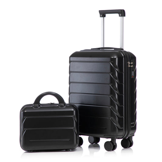 Luggage set HouseOfZazla ABS spinner 14/20 in black hard-shell with combination lock on wheels on Tampa Home & Garden Store