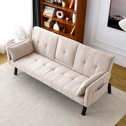 Compact Foldable Sofa Bed and Cup Holder