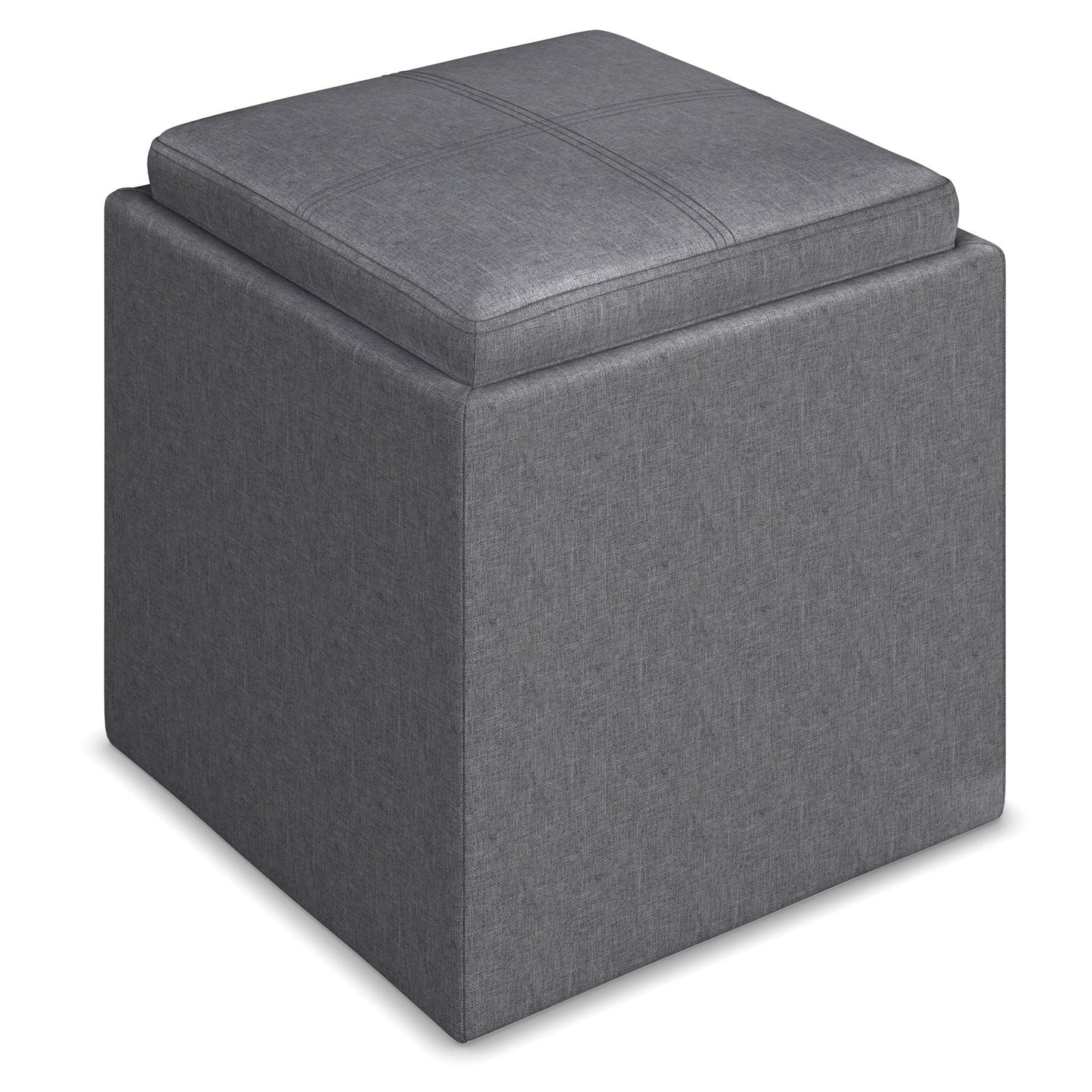 Rockwood Upholstered Cube Ottoman with Tray
