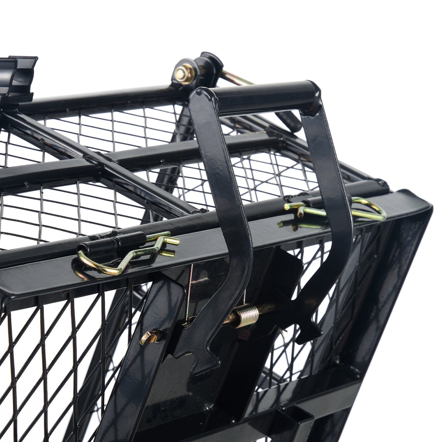 Metal garden dump cart with easy-assemble frame and convertible handle, black mesh basket on Tampa Home & Garden Store
