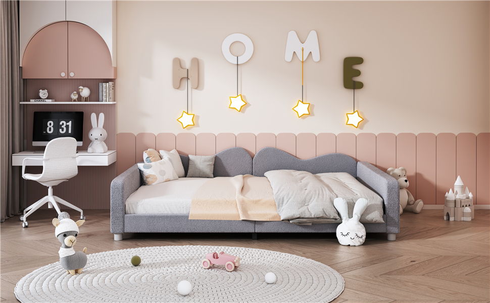 Modern Sherpa Daybed and Cloud Shaped Backrest