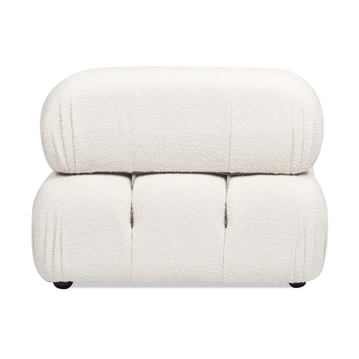 Bubble modular modern lounge arm chair with white boucle upholstery, two-piece modular design on Tampa Home & Garden Store