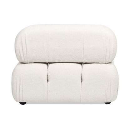 Bubble modular modern lounge arm chair with white boucle upholstery, two-piece modular design on Tampa Home & Garden Store