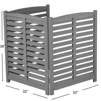 Solid Wood and Air Conditioner Privacy Fence