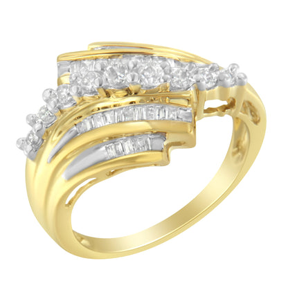 10K yellow gold ring with baguette and round diamonds, size 7 on Tampa Home & Garden Store