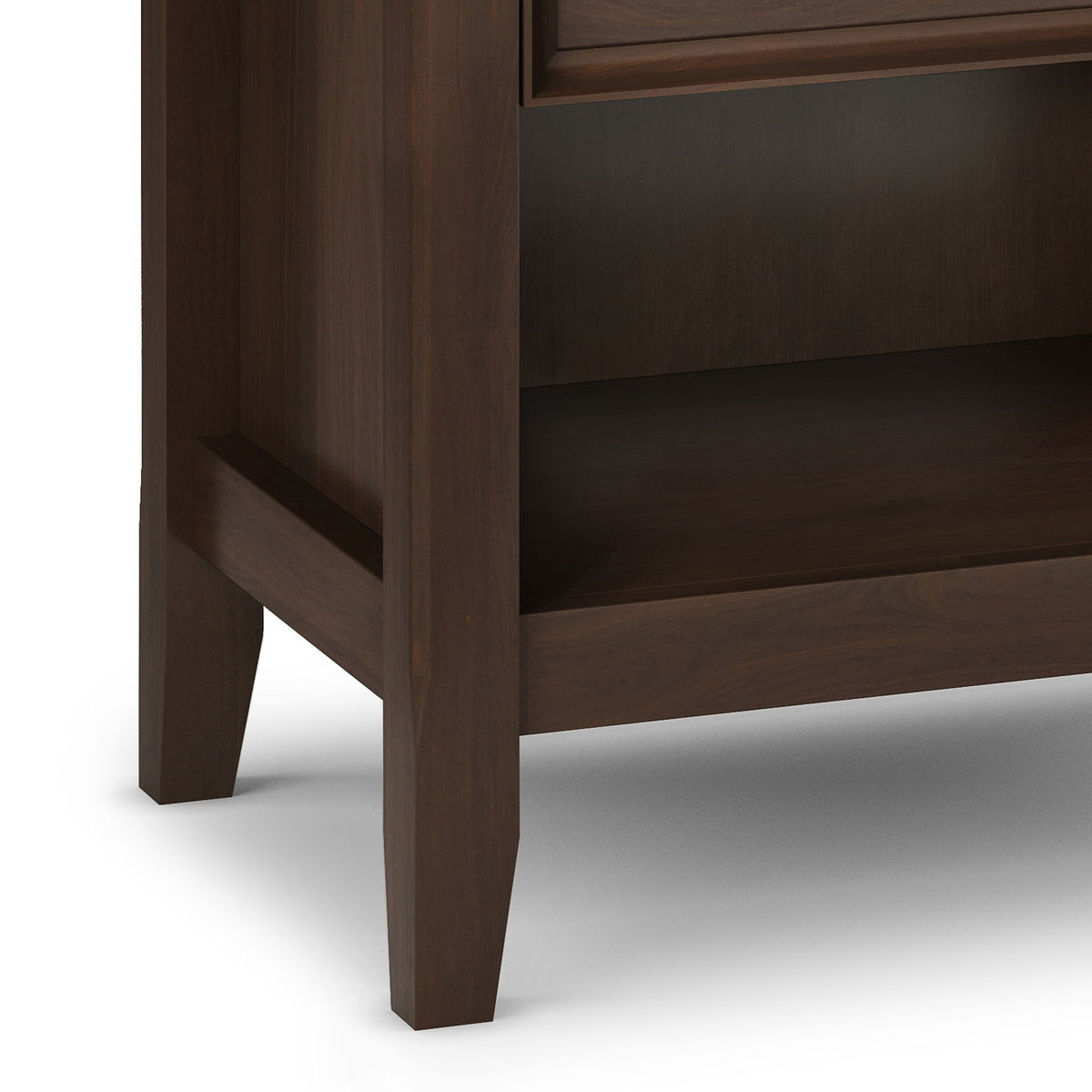 Handcrafted bedside table with storage in dark brown wood by HouseOfZazla accent nightstand on Tampa Home & Garden Store