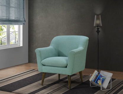 Shelby Woven Fabric and Mid Century Armchair