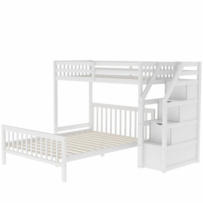 Loft Bed with Staircase and Storage Grids