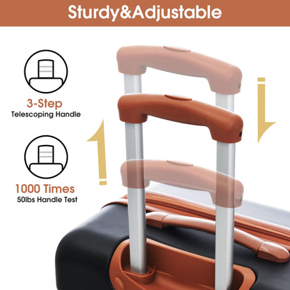 Hardshell luggage set 4-piece peach color with 3-step telescoping handles HouseOfZazla on Tampa Home & Garden Store