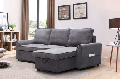 Modern Modular L Shaped Sofa and Chaise Dark Grey