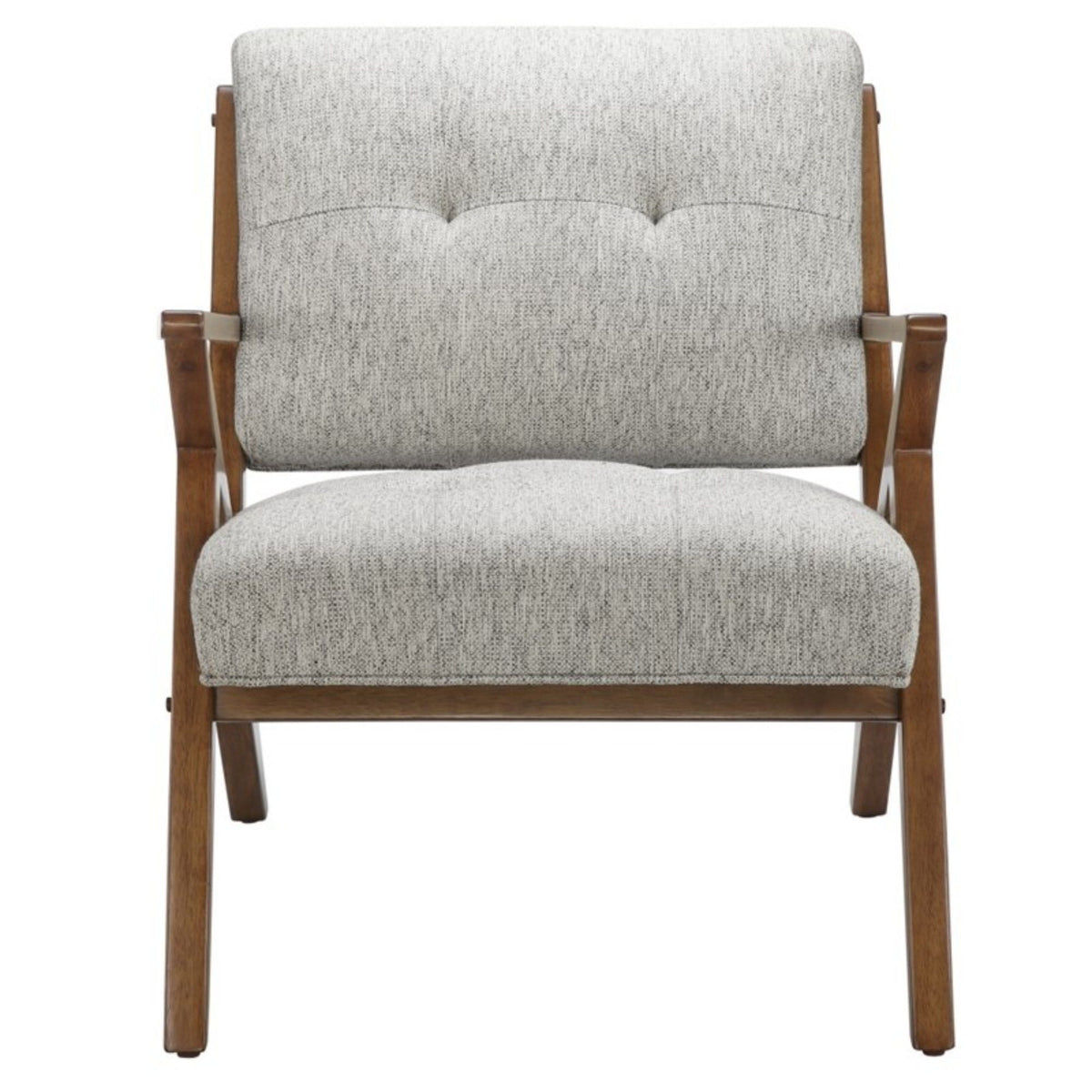 Rocket Lounge Chair with solid wood frame, light gray upholstery, HouseOfZazla armchair on Tampa Home & Garden Store