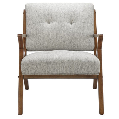 Rocket Lounge Chair with solid wood frame, light gray upholstery, HouseOfZazla armchair on Tampa Home & Garden Store